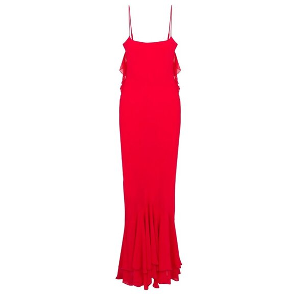 DELFI Lou Dress in Cherry Small New Womens Backless Maxi Gown - Picture 11 of 13